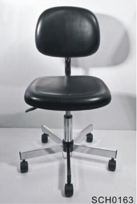 Cleanroom PU leather esd chair with aluminum casters